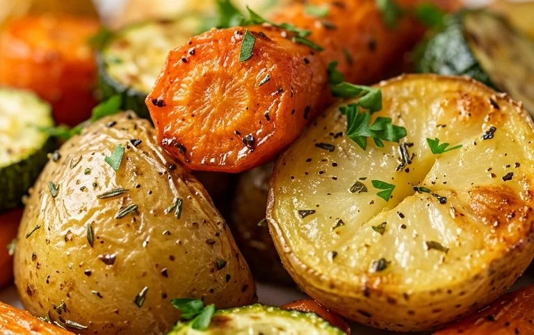 Garlic Herb Roasted Potatoes Carrots and Zucchini