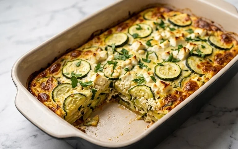 Courgettes feta au four