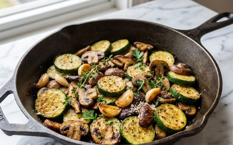 Skillet Zucchini and Mushrooms
