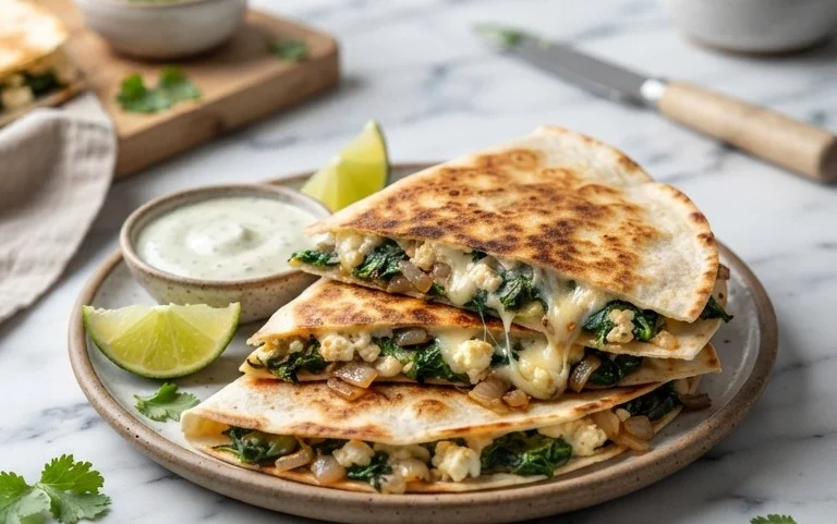Spinach and Feta Quesadillas