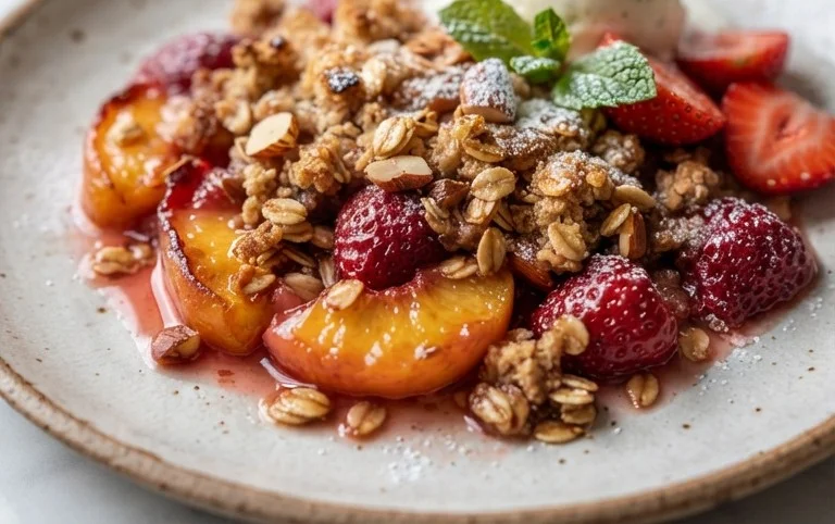 Peach & Strawberry Crisp