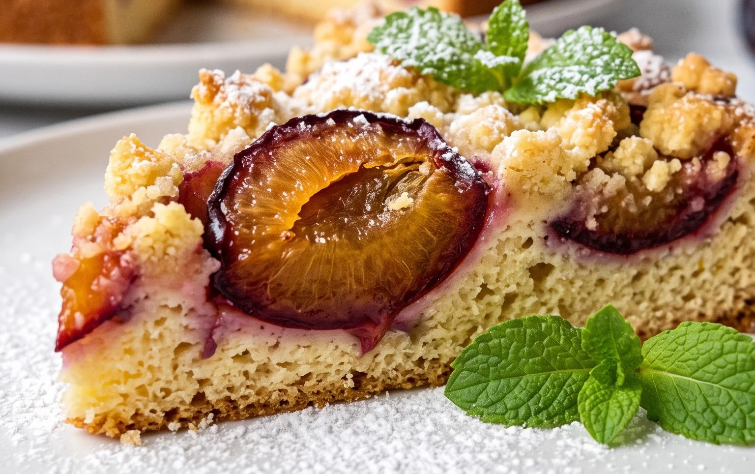 Pflaumenkuchen mit Streusel vom Blech (Quark-Öl-Teig)