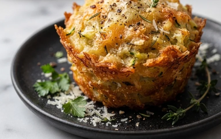 Crispy Parmesan Zucchini Potato Muffins