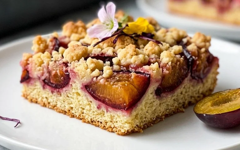 Saftiger Pflaumenkuchen vom Blech mit Streuseln von floweroma4