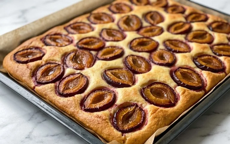 Zwetschgenkuchen mit Quark-Öl-Teig vom Blech