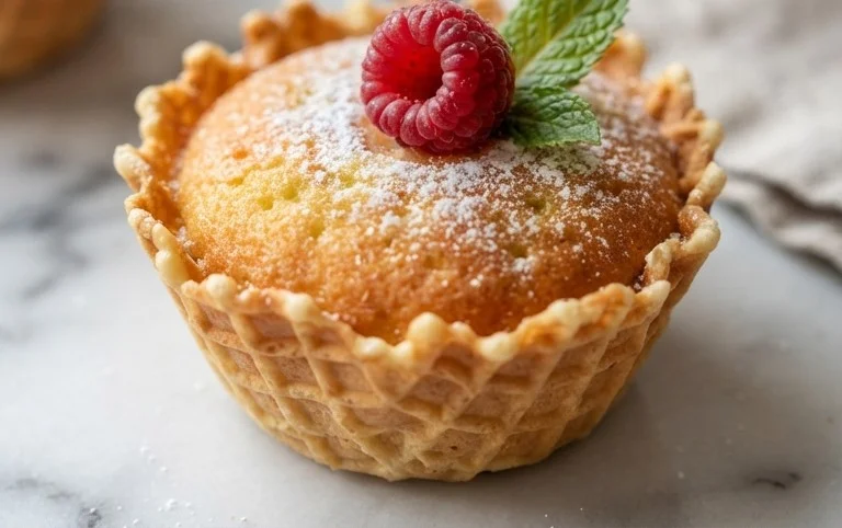 Kuchen im Waffelbecher