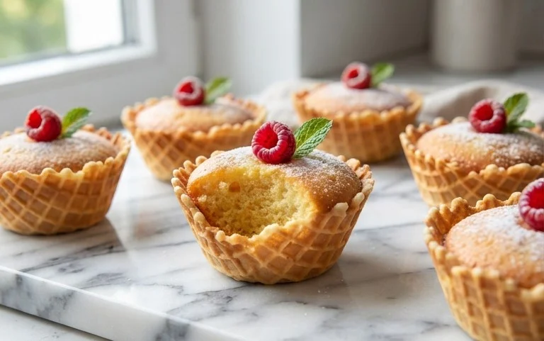 Kuchen im Waffelbecher
