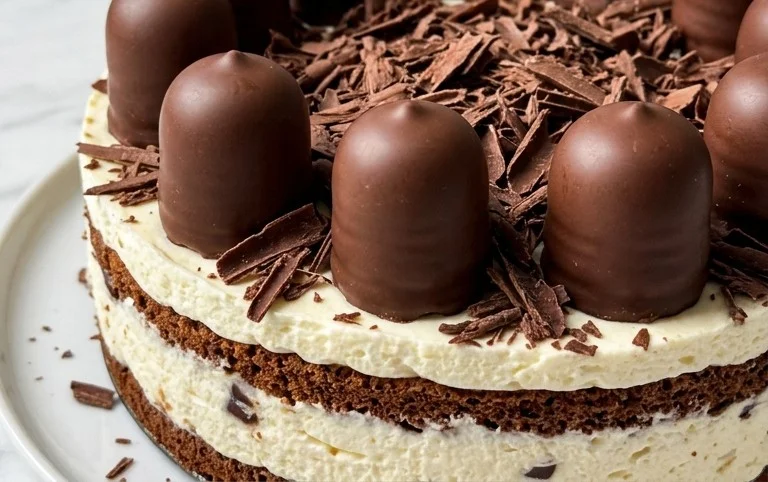 Geburtstagstorte mit Schokoküssen und Quark