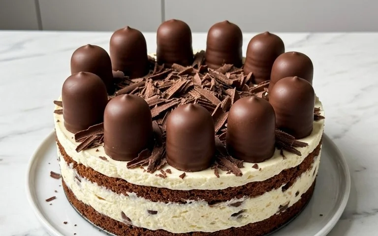 Geburtstagstorte mit Schokoküssen und Quark
